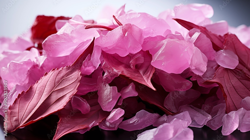 Close up of a fresh dulse, macro photography, delicious textures, front view from above, studio lighting, white background. Close up of a fresh dulse, macro photography, delicious textures, front view from above, studio lighting, white background.