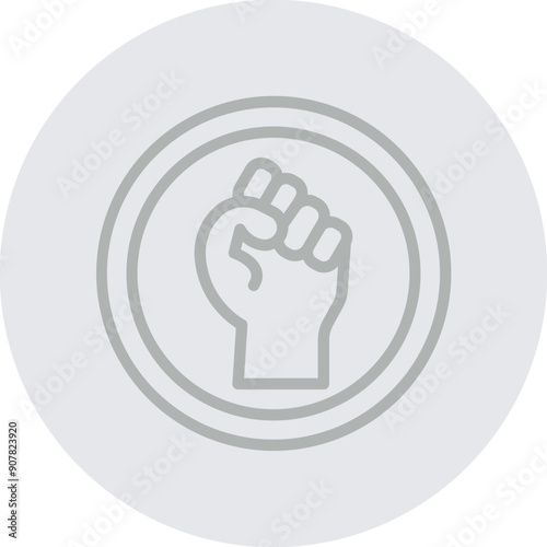Black Lives Matter Vector Line Grey Circle Grey