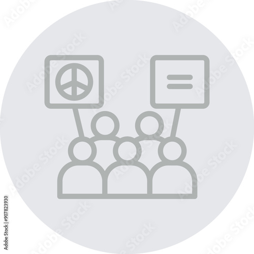 Demonstrator Vector Line Grey Circle Grey