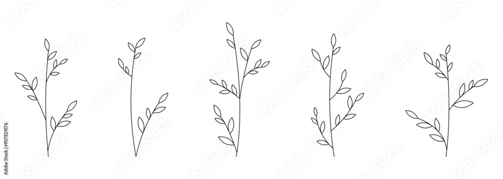 Obraz premium Elegant Line Art of Delicate Plant Stems