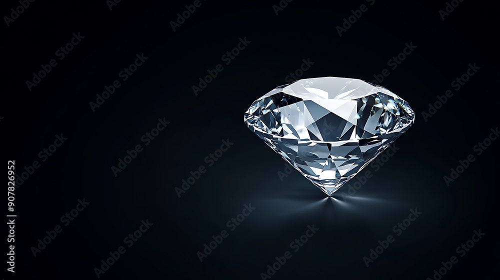 Diamond Photography Setup Sparkling Diamond Gemstone on Dark Background for Luxury Design
