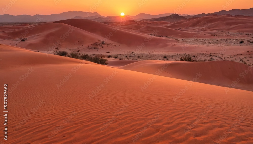 Naklejka premium Sunrise over Desert Dunes