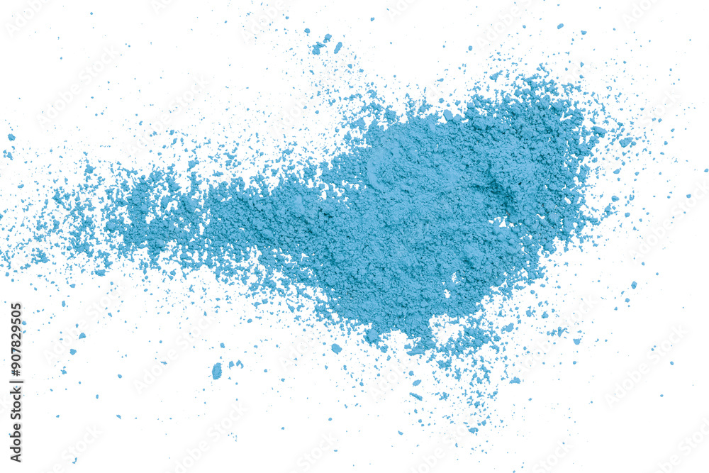 Light blue powder isolated on transparent background. Light blue powder isolated on transparent background.