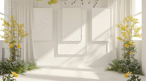 The elegance in Simplicity Minimalist Studio is set against a beautiful floral backdrop