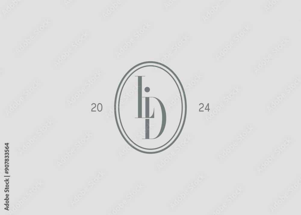 Fototapeta premium Abstract initial letter LD, DL logo for branding and business logos