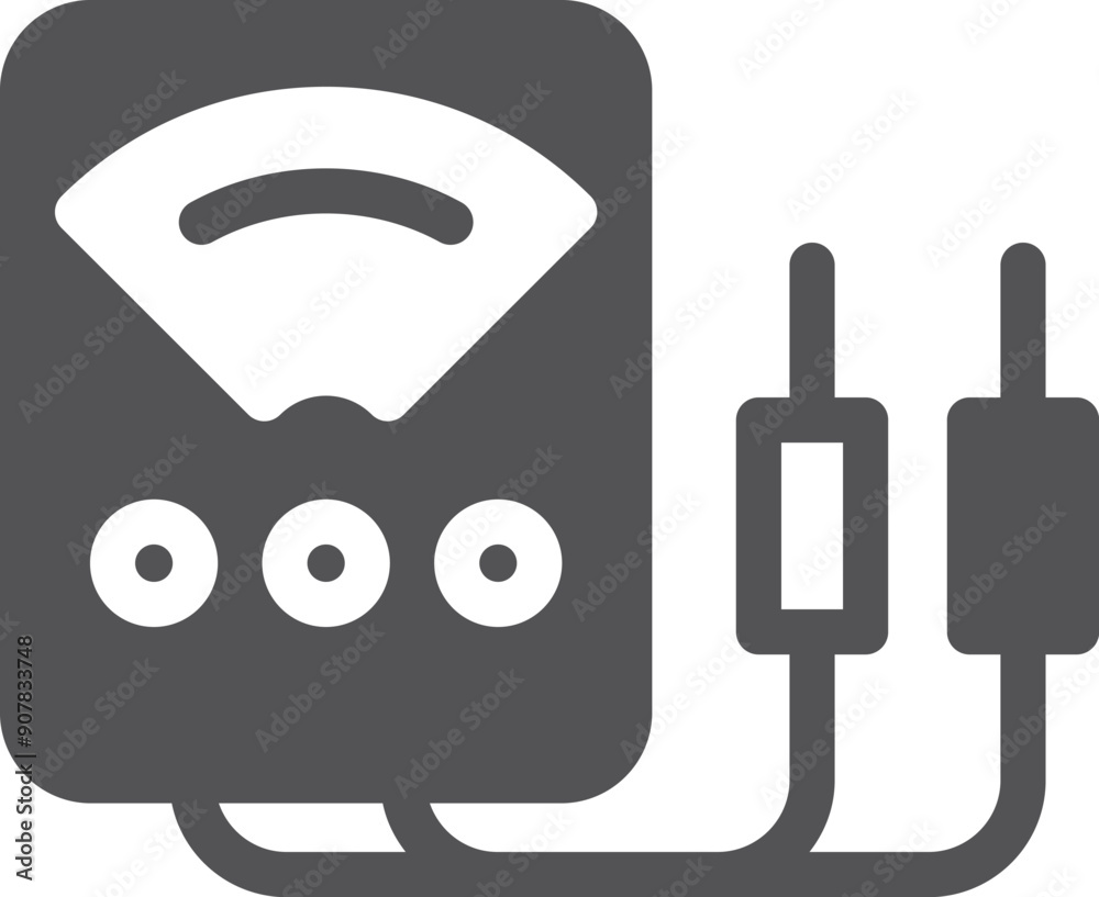 Industrial indicator black icon. Mechanical indicator symbol Industrial indicator black icon. Mechanical indicator symbol