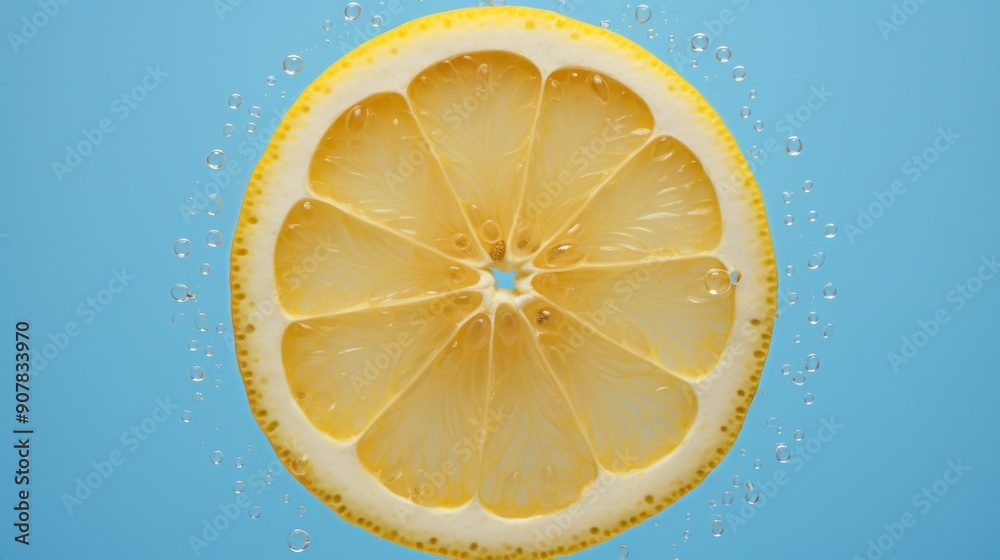 A slice of lemon, its translucent flesh revealing juicy seeds A slice of lemon, its translucent flesh revealing juicy seeds