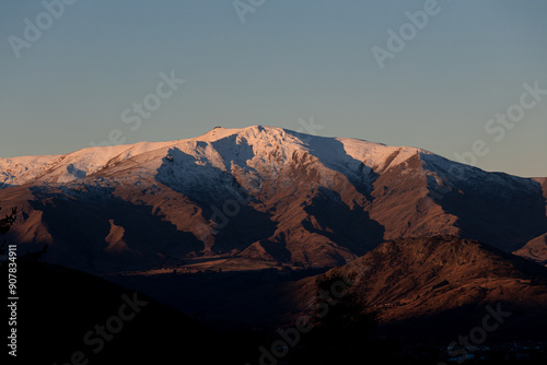 Snow-capped mountains at Queenstown, New Zealand.