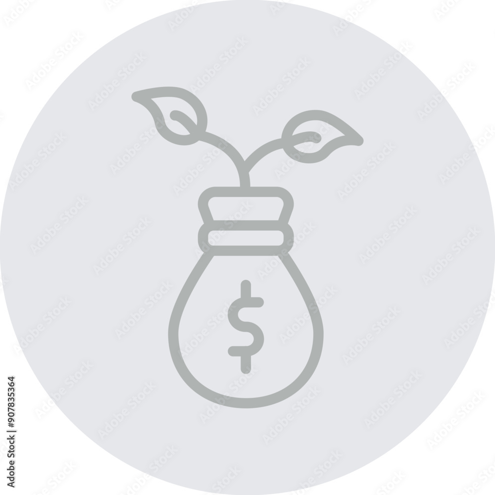 Investment Vector Line Grey Circle Grey Investment Vector Line Grey Circle Grey