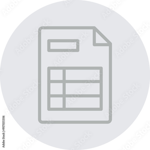 Spreadsheet Vector Line Grey Circle Grey