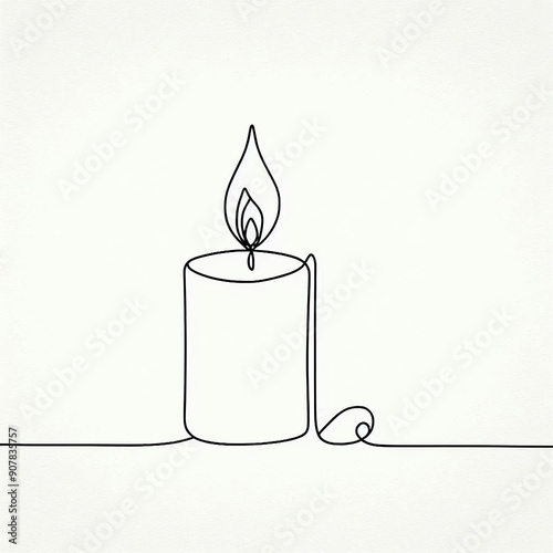 candle silhouette thin lines flat colors