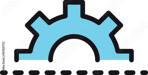 Gear icon. Business strategy proccess color symbol