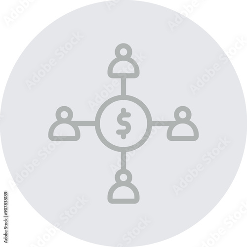Crowdfunding Vector Line Grey Circle Grey