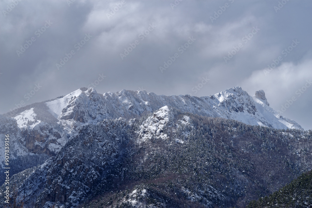 Obraz premium Snowcapped mountains, Ligurian Alps, Italy