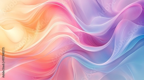 Wallpaper Mural Soft pastel-colored abstract background with graceful flowing lines, ideal for elegant and contemporary themes Torontodigital.ca