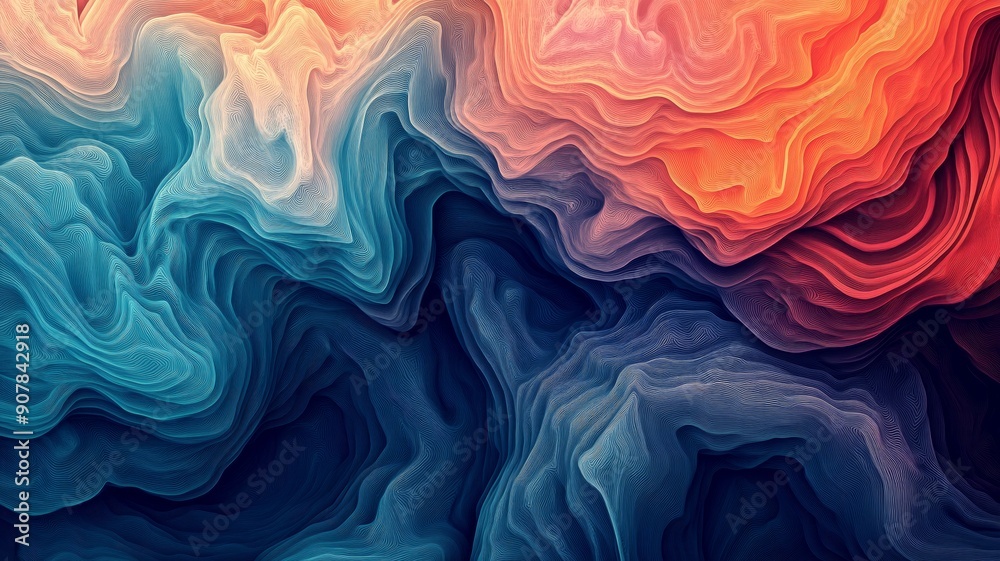 Obraz premium Colorful Abstract Topography Art