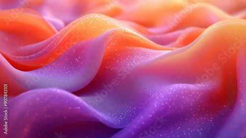 Abstract Colorful Fabric Waves with Glitter