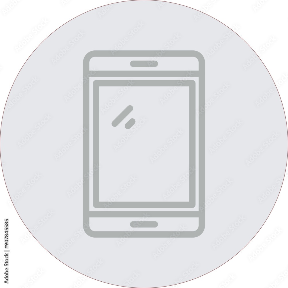 Smartphone Vector Line Grey Circle Grey Smartphone Vector Line Grey Circle Grey