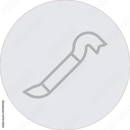 Crowbar Vector Line Grey Circle Grey