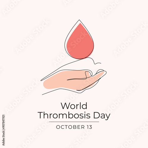 World Thrombosis Day vector design template good for celebration usage. World Thrombosis Day design. Continuous line drawing. eps 10.