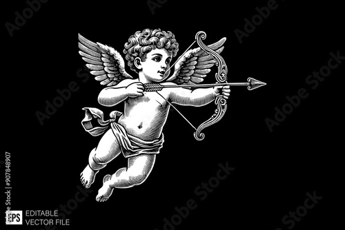 Vintage Cupid illustration design ideas