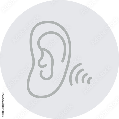 Noise Pollution Vector Line Grey Circle Grey