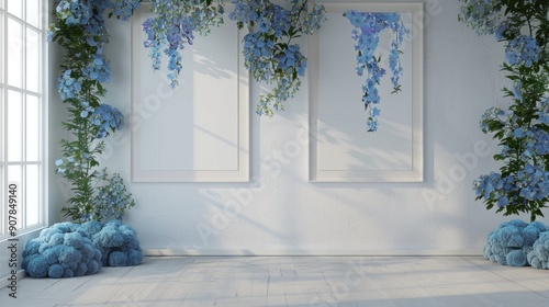 The elegance in Simplicity Minimalist Studio Is Set Against a Beautiful Floral Backdrop