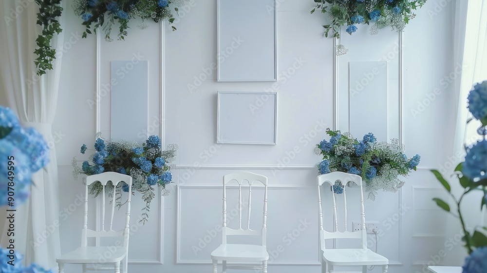 The elegance in Simplicity Minimalist Studio Is Set Against a Beautiful Floral Backdrop