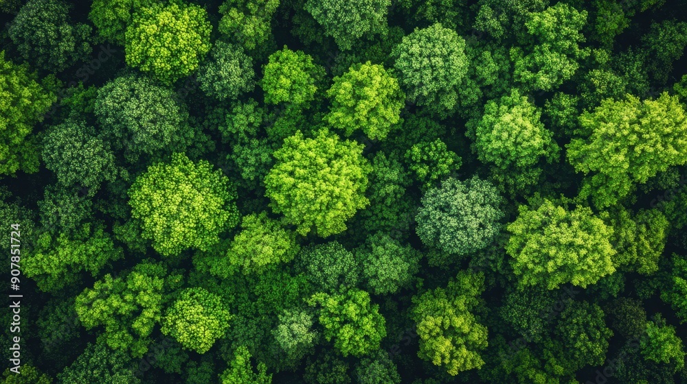 Sustainable forestry practices aerial view, showing a healthy forest with mixed-aged trees Sustainable forestry practices aerial view, showing a healthy forest with mixed-aged trees