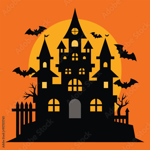 halloween background with castle