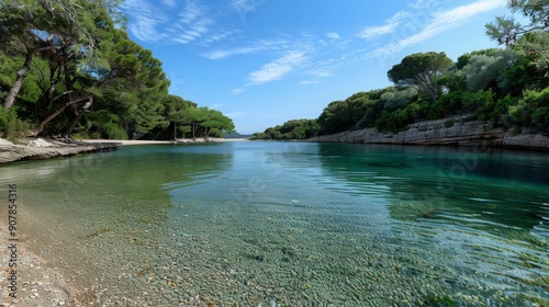 Wallpaper Mural Realistic images with full HD resolution Huge body of water surrounded by trees, Calanque, eerie garish colors, ramp, photo block, still from l'estate, fins, MRT, look this way, live on multiple Torontodigital.ca