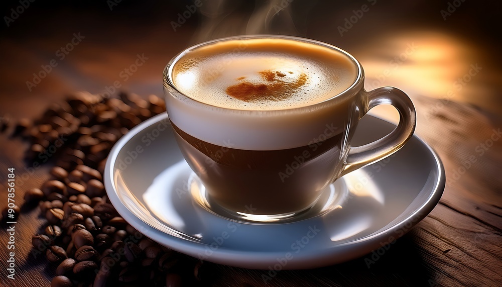 Obraz premium Heartwarming Latte Art in a Cozy Café