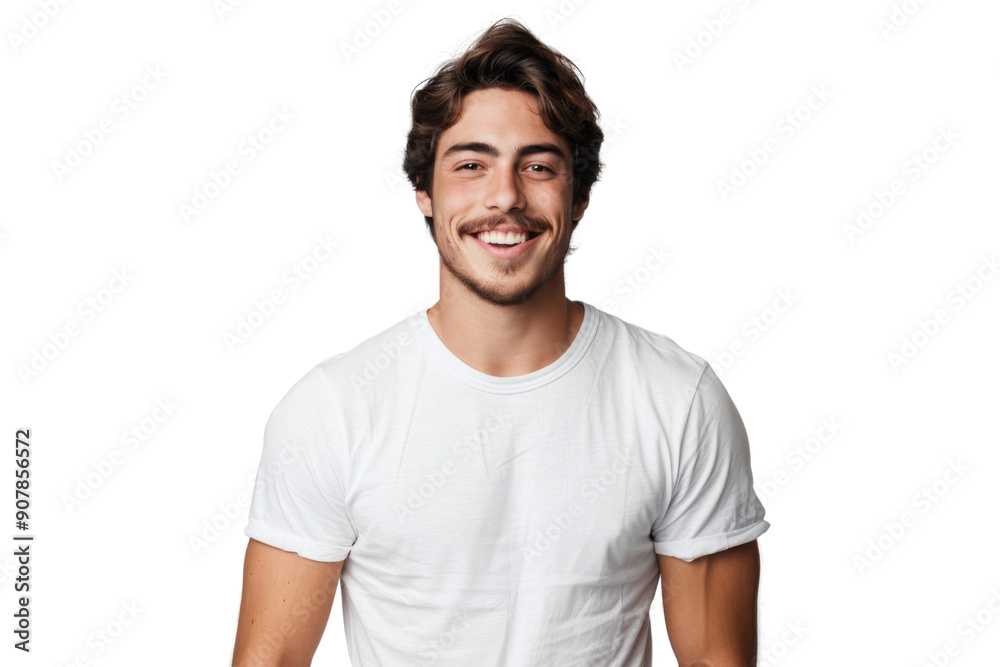 Smiling young man in casuals, standing confidently, isolated on white background Smiling young man in casuals, standing confidently, isolated on white background