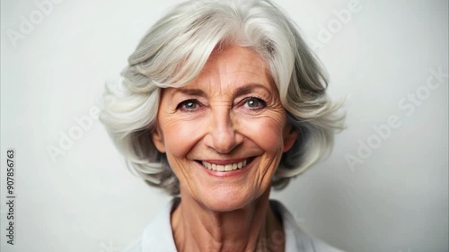 A montage of happily smiling, fast changing faces of diverse people of all ages and nationalities with bright, attractive looks. 4K video