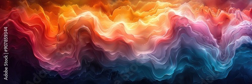 Vibrant abstract background with swirling colors blending from warm to cool tones, creating a dynamic and visually captivating image.