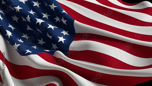 american flag waving in the wind