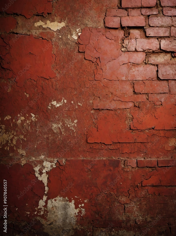 Fototapeta premium vintage wall red grungy texture portrait background