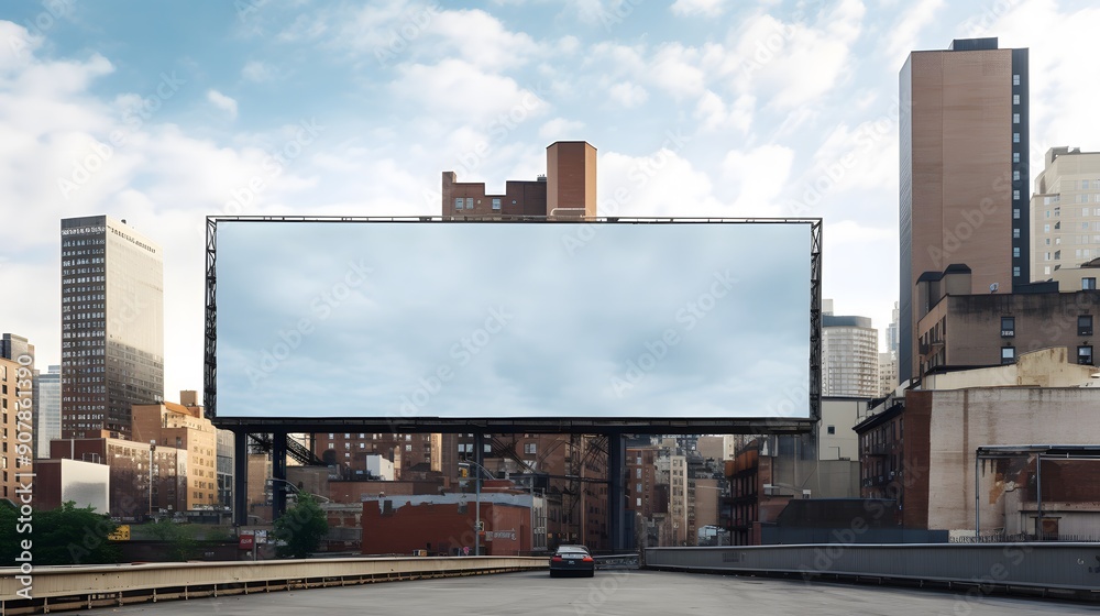Empty billboard in a city setting at sunset Empty billboard in a city setting at sunset