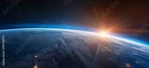 The earth from space with the lights of citys glowing