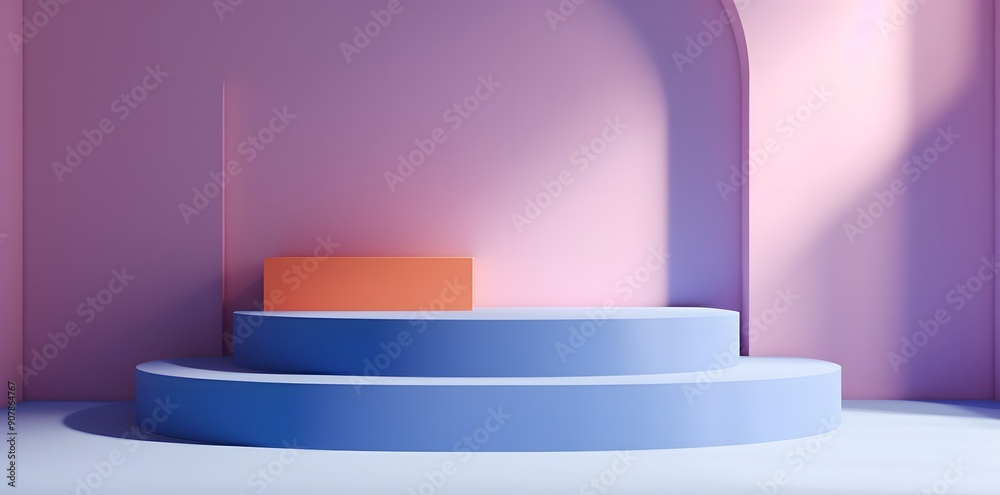 Elegant Platform with Gradient Background and Soft Lighting Elegant Platform with Gradient Background and Soft Lighting
