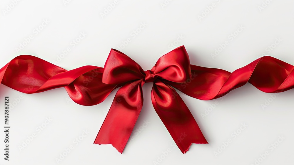 a red ribbon and bow a red ribbon and bow
