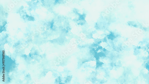 Abstract watercolor background texture. Colorful blue grunge texture. Blue sky with clouds.