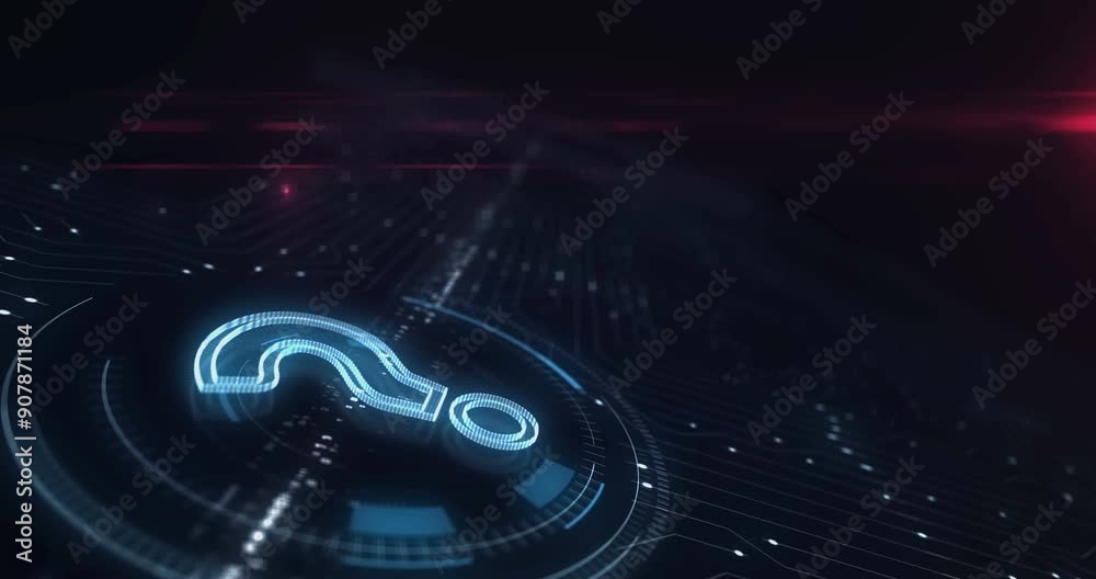 Question mark help and quiz symbol digital abstract 3d concept. Finger ...