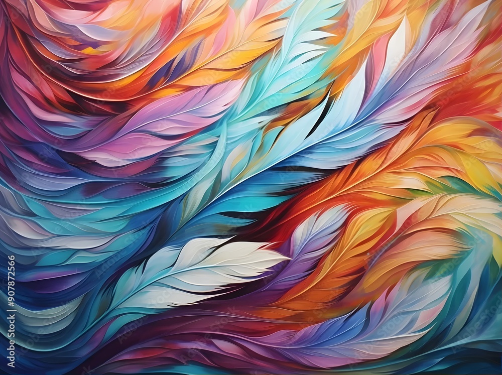 Colorful Abstract Painting with Dynamic Brushstrokes Colorful Abstract Painting with Dynamic Brushstrokes