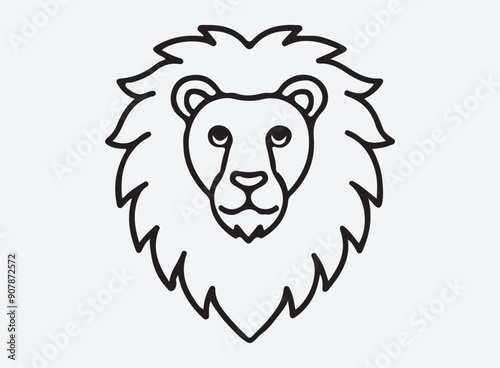 lion head outline line art design, graphic resource, vector design.