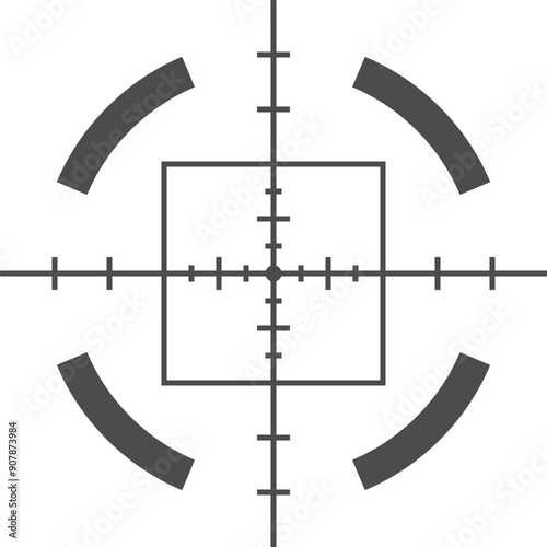 Crosshair icon. Sniper aiming target black icon.
