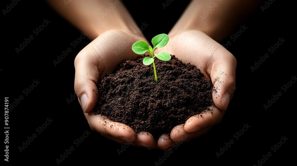 earth day concept with hands holding fertile soil and a young sprout more clarity with clear light and sharp focus high detailed earth day concept with hands holding fertile soil and a young sprout more clarity with clear light and sharp focus high detailed