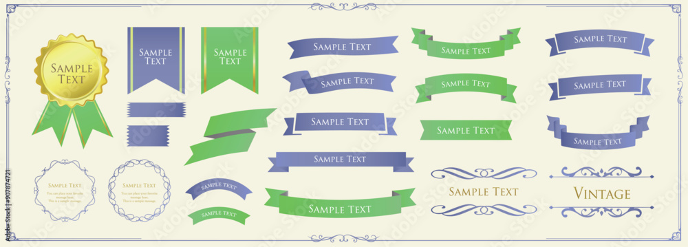 Elegant Ribbon Illustration Collection