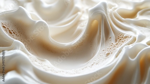 Swirling milk and coffee forming intricate shapes, organic shapes, calming and artistic