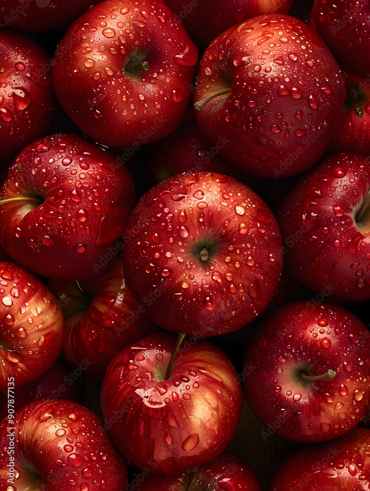 Red apples background, Food photography, many apples with water drops, delicious apples, HD, ultra high resolution. Red apples background, Food photography, many apples with water drops, delicious apples, HD, ultra high resolution.